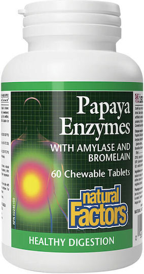 Natural Factors Papaya Enzymes Amylase Bromelain Natural Factors 120 Chewables