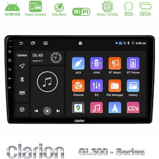 Clarion Car Audio System for Opel Vivaro Fiat Talento Renault Trafic Dacia Lodgy / Logan MCV 2022-2023 with Clima (Bluetooth/USB/AUX/WiFi/GPS/Apple CarPlay/Android Auto) with 9" Touch Screen