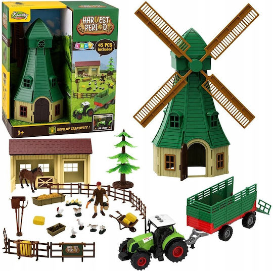 Lean Toys Set Mit Traktor Windmühle Stall Anhänger 45 Stück