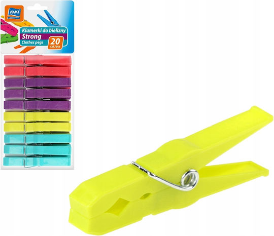 RAVI Μανταλάκια από Πλαστικό 20τμχ Πολύχρωμα