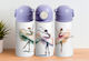 Cap Kids Water Bottle Thermos Stainless Steel with Straw Purple 360ml