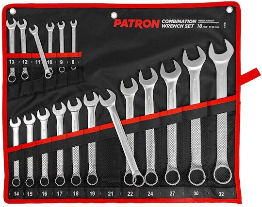 Set Open-end Ring Wrenches 8-32 Mm 18 Pcs Sheet