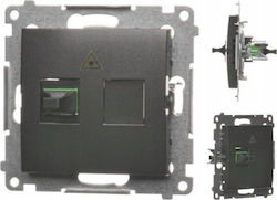 Simon 54 Light Socket Optical Single Sc Apc Module Matt Black Dgs1.01/49 Simon 54 Light Socket Optical Single Sc Apc Module Matt Black Dgs1.01/49