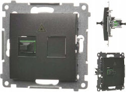 Simon 54 Light Socket Optical Single Sc Apc Module Matt Black Dgs1.01/49 Simon 54 Light Socket Optical Single Sc Apc Module Matt Black Dgs1.01/49