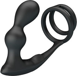 Mr Play Penis Testicle Ring Set Vibrating Anal Plug 12 Functions Black