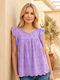 Damen Bluse Baumwolle mit Spitze Flieder