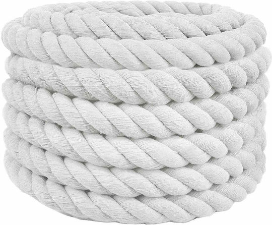 vidaXL Rope White 3.6 x 3.6 x 500 cm Cotton