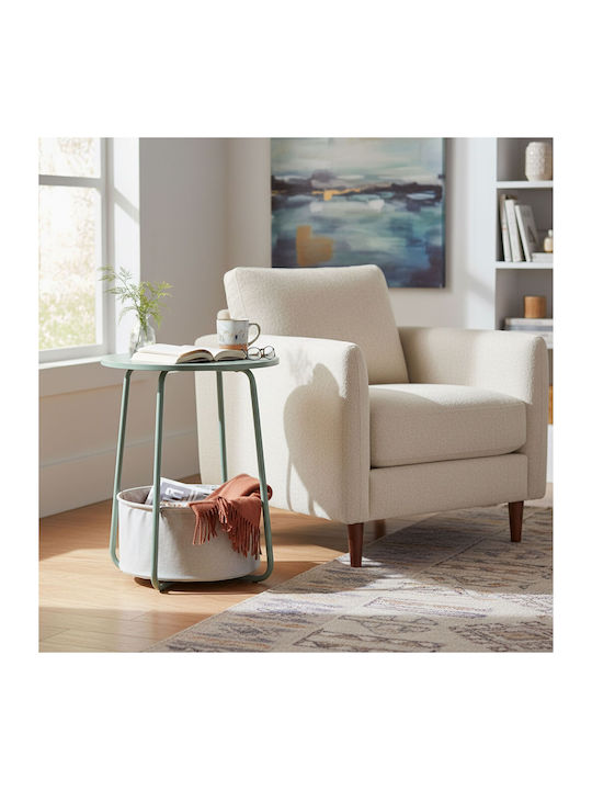 Masă Laterală Rotundă Din Metal Light Blue/Gri L40xL50cm