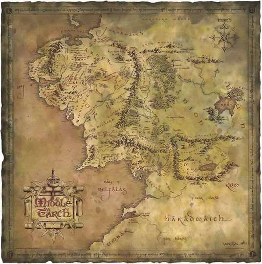 Weta Workshop Lord of the Rings Lord of the Rings Art Print Parchment Map of Middle-earth Figure 59 cm