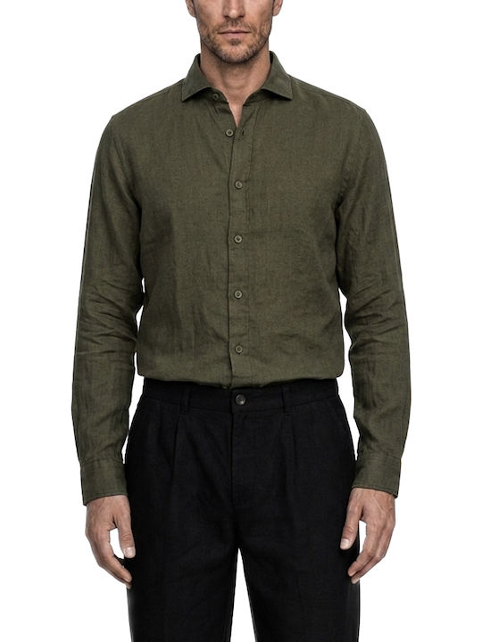 Warren Webber Leinen Herrenhemd Khaki Warren Webber Leinen Herrenhemd Khaki