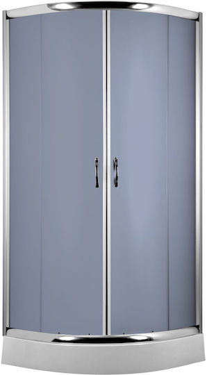 Deante Duschkabine Halbkreisförmig mit Schiebetür 80x80cm Chrom Deante Duschkabine Halbkreisförmig mit Schiebetür 80x80cm Chrom