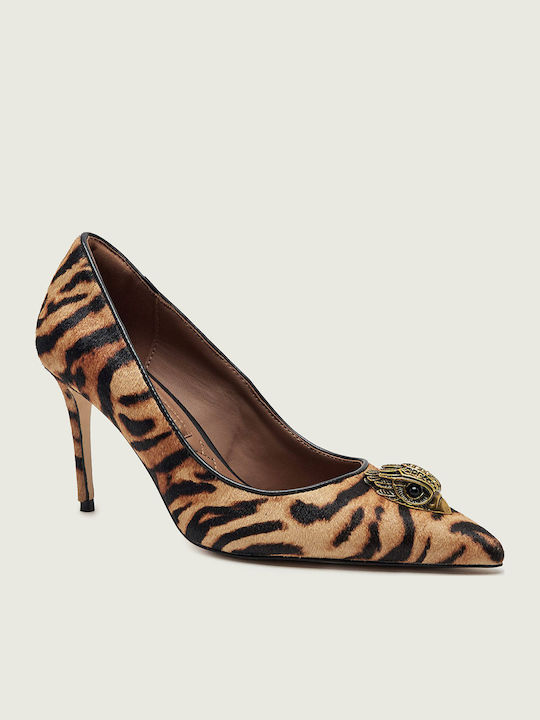 Pantofi cu toc Animal Print Maro
