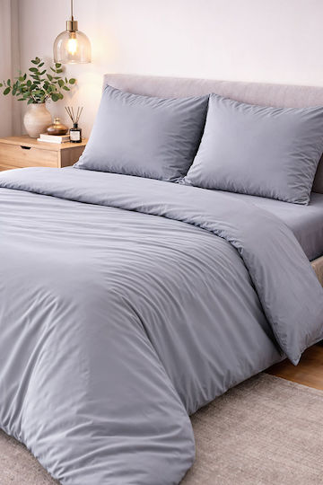 Vesta Home Σεντόνι Υπέρδιπλο με Λάστιχο 160x200+35εκ. Grey