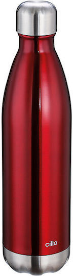 Cilio Thermos Bottle Stainless Steel 750ml Red Elegante Stainless Steel
