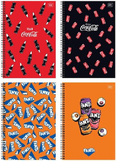 interDRUK Σπιράλ Τετράδιο Ριγέ Α4 5 Θεμάτων Coca Cola (Διάφορα Σχέδια)