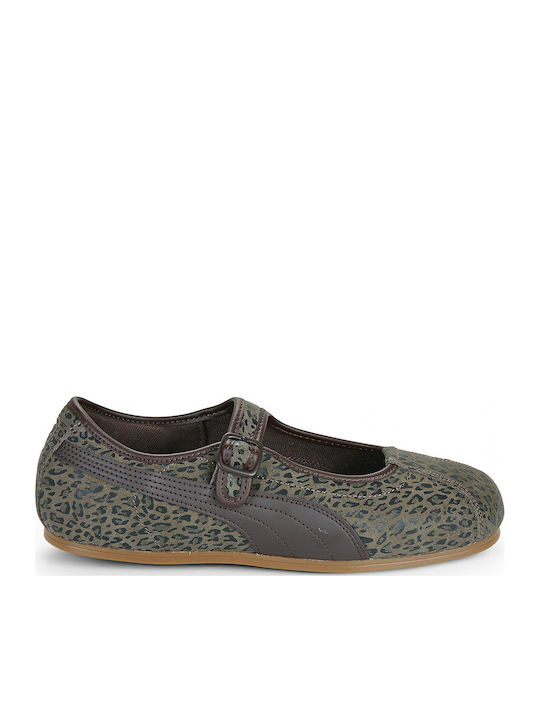 Γυναικείες Μπαλαρίνες Sneaker-Style Animal Print με Λουράκι / Μπαρέτα Πολύχρωμες