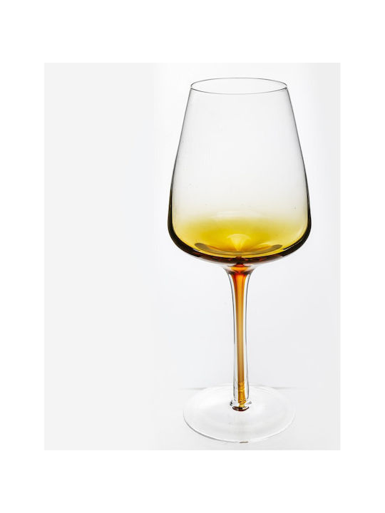 Domoletti Set of Glasses for White Wine Made of Glass in Honey Colour 6 Pieces