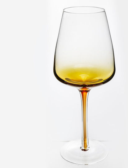 Domoletti Set of Glasses for White Wine made of Honey Glass 6 Pieces