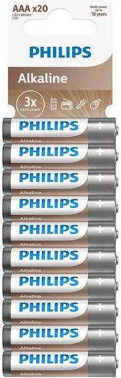 Philips Αλκαλικές Μπαταρίες AAA 1.5V 20τμχ