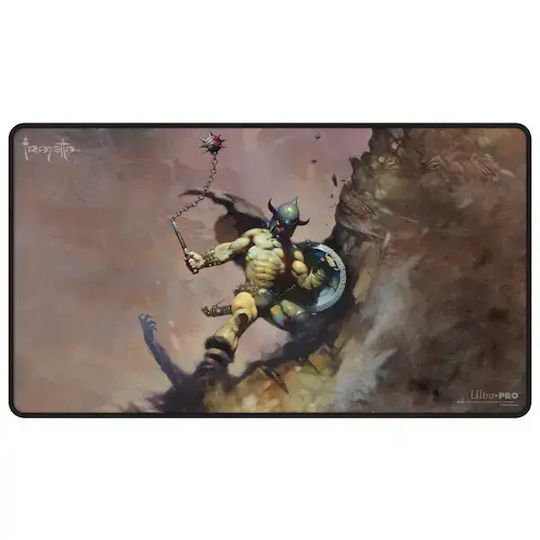 Ultra Pro "warrior Ball Chain" Black Stitched Playmat By Frank Frazetta 61 X 34 Cm