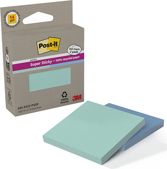 3M Notizblöcke 654 654-rss2-psgp Col76x76 70 Blätter