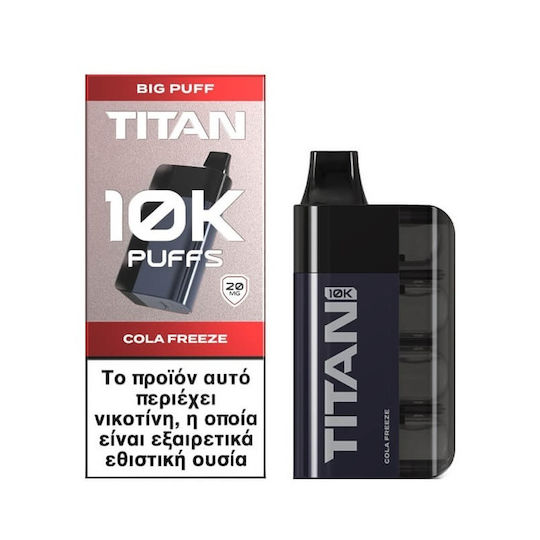 Titan Ηλεκτρονικό Τσιγάρο μιας Χρήσης 10000 Εισπνοών Cola 2ml 20mg Γκρι