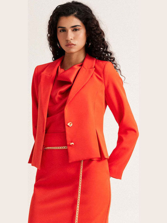 Enzzo Short Women's Waisted Blazer Tomato
