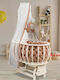 SteweHome Brown Baby Crib with Mattress