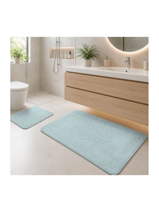 Tropik Home Set Covoare De Baie Din Bumbac LJD27747 Verde Mentă 2 Bucăți