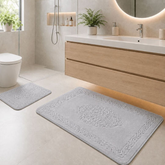 Tropik Home Set Covoare De Baie Din Bumbac LJD27749 Gri 2 Bucăți