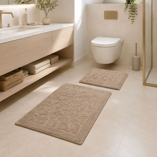 Tropik Home Set Covoare De Baie Din Bumbac LJD27744 Maro 2 Bucăți