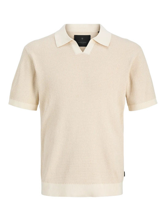 Jack & Jones Neck Polo Herrenbluse Kurzarm Weiß...