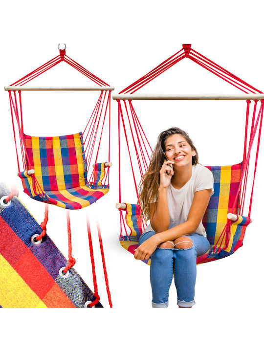 Brazilian Hammock Chair Fabric with Stand Multicolour 60x55cm