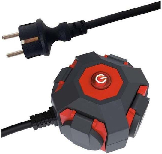 Duwi Verlängerungskabel Rolle mit Kabel 1,4 m Kabelquerschnitt 3 x 1.5 mm² und Erdung Wasserdicht