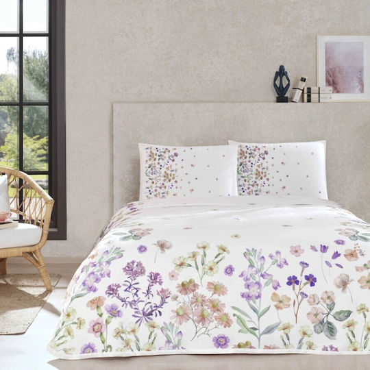 Tac Paturi & Cuverturi Pat Module Dublu Violet 200x230cm 4 Bucăți
