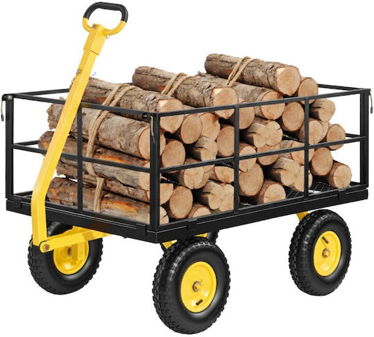 Metal Garden Trailer Cart with Maximum Load Capacity 635kg