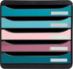 Exacompta Plastic Desktop Drawer Blue