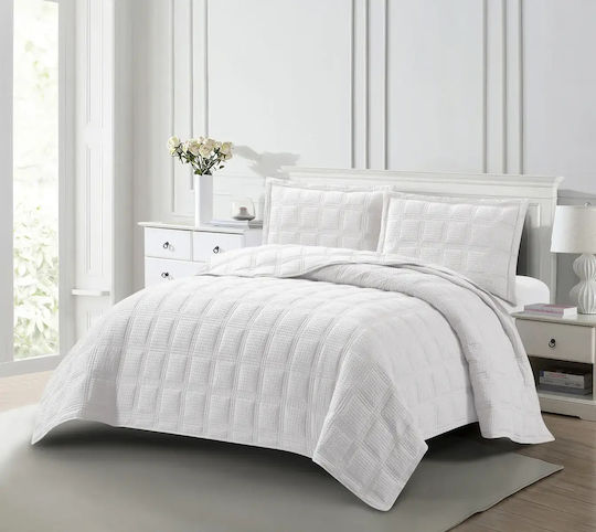 Liolios Home Toscana Σετ Κουβερλί King Size White 260x240cm 3τμχ
