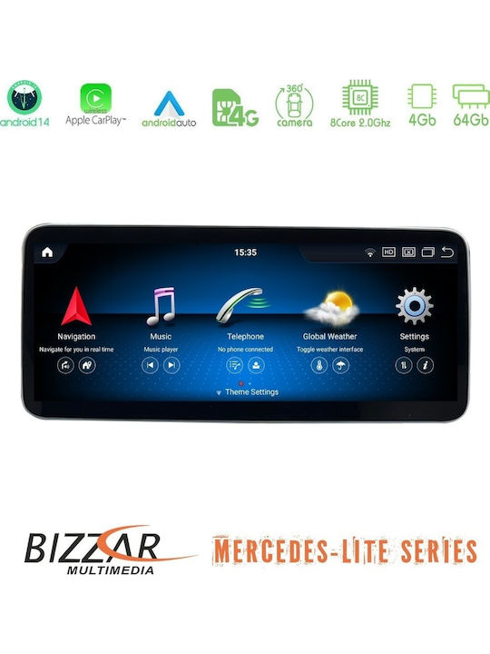 Bizzar Auto-Audiosystem Für Mercedes-Benz E Klasse 2009-2015 Bluetooth USB AUX Eingebautes Wi-Fi GPS Apple CarPlay Android Auto Notenblätter Mit Touchscreen 10.25 Zoll