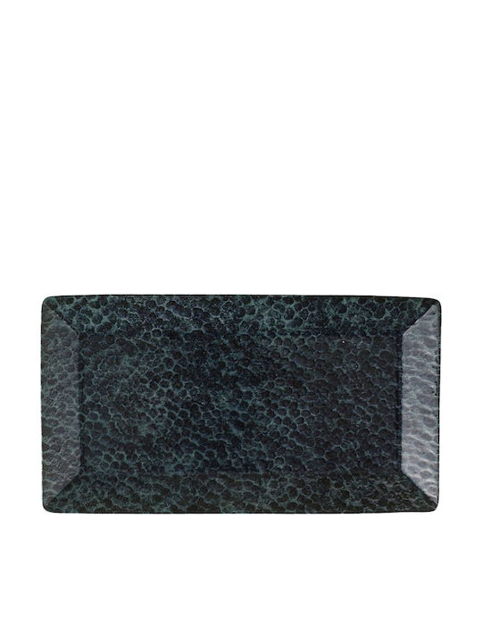Porland Placă Joasă Rectangulară Din Porțelan Verde 32cm