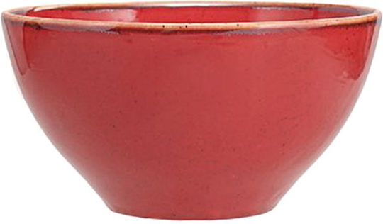 Porland Round Serving Bowl Made of Porcelain Red