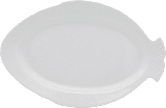 Porland Porland Servierplatte aus Weißem Porzellan 36,5x24,7 cm