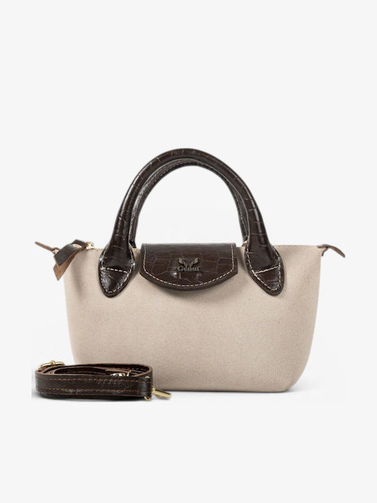 Genui Leather Leather Women's Handbag Beige