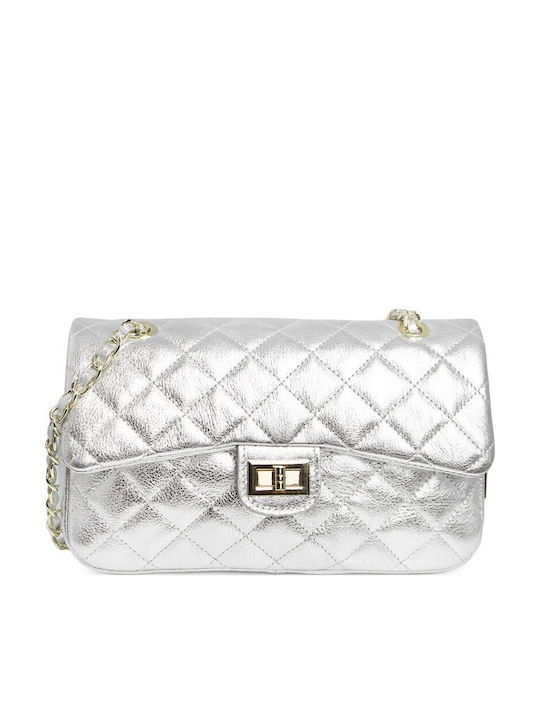 Guy Laroche Leder Damen Schultertasche Silber