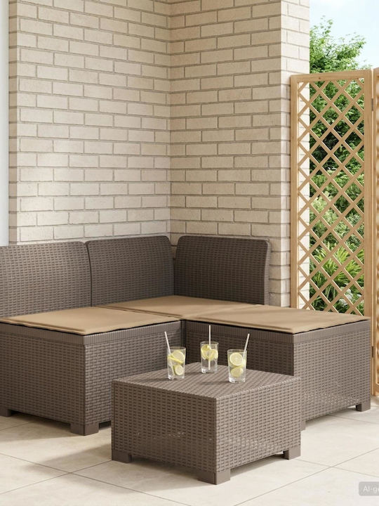 Canapea Trei Locuri De Exterior Din Rattan Cu P...