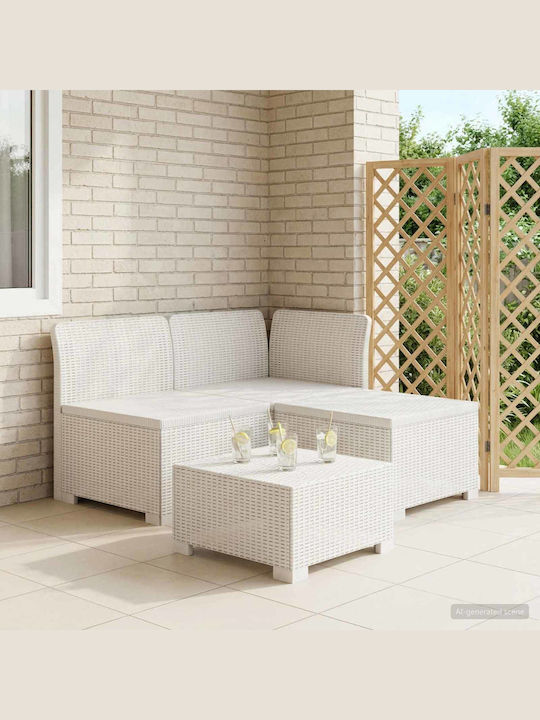 Canapea Triplu Exterior Din Rattan Cu Perne