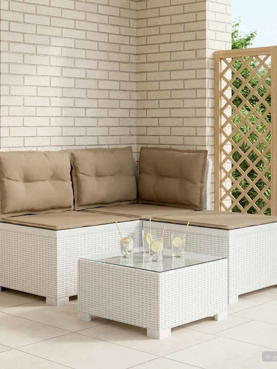Τριθέσιος Καναπές Εξωτερικού Χώρου Rattan με Μα...