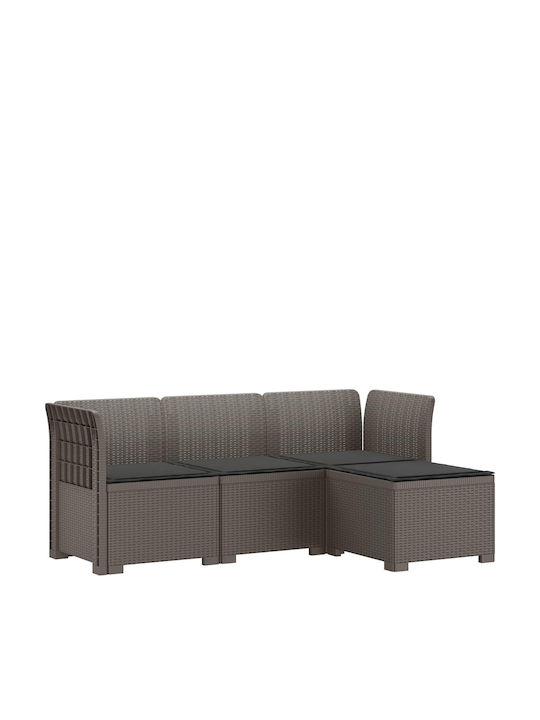 Ecksofa Outdoor Rattan mit Kissen