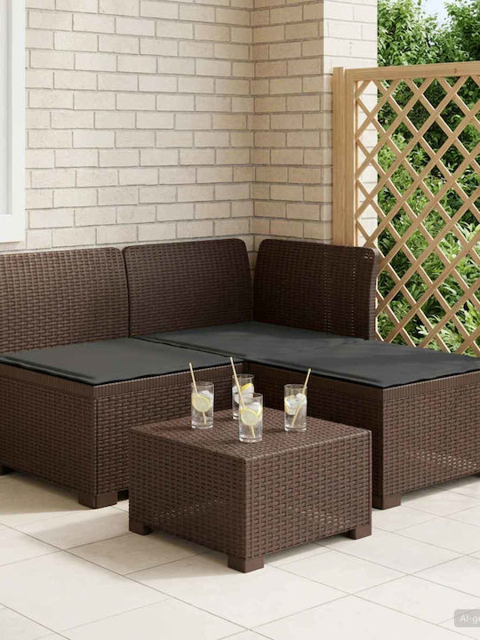 Three-Seater Outdoor Rattan Sofa With Cushions