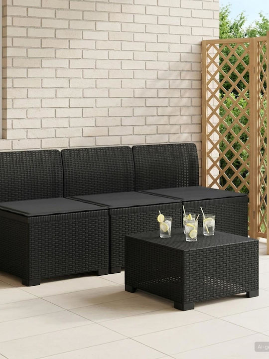 Three-Seater Outdoor Rattan Sofa with Cushions